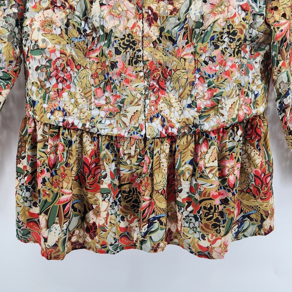 Soft Surroundings Multicolor Boho Lasercut Beaded Ariege Jacket New Med… - Picture 6 of 16